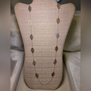 Silver & Gold Leaf Station Necklace